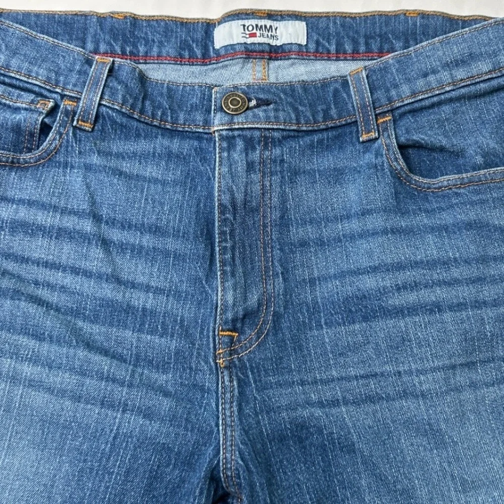 Tommy Jeans Mens Straight Leg Stretch Denim Jeans Size 38x30 Blue Classic Casual
